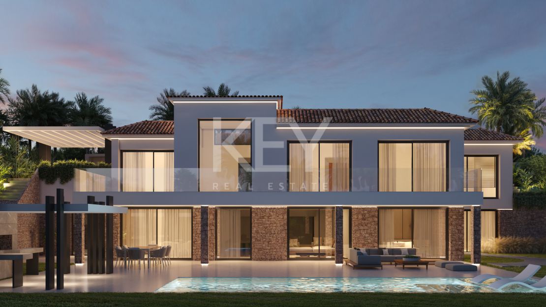 Villa mediterránea contemporánea que ofrece privacidad y elegancia en Nueva Andalucía