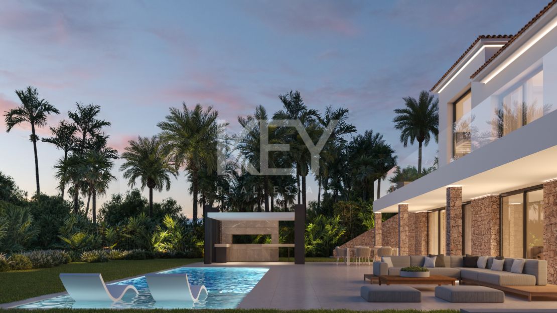 Villa mediterránea contemporánea que ofrece privacidad y elegancia en Nueva Andalucía