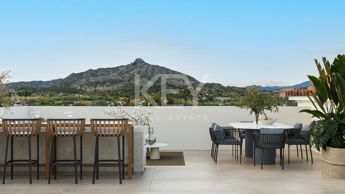 Villa mediterránea contemporánea que ofrece privacidad y elegancia en Nueva Andalucía