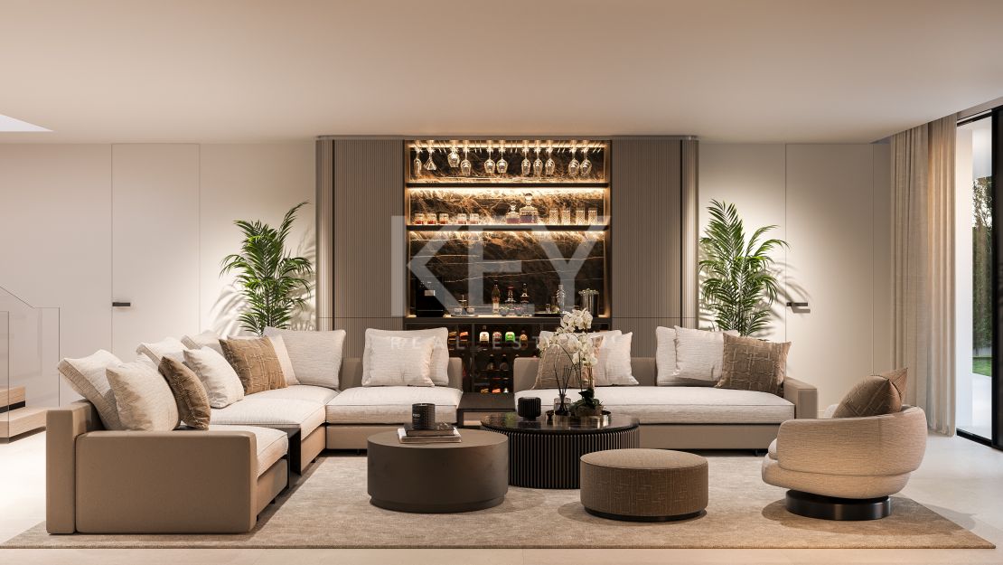 Villa mediterránea contemporánea que ofrece privacidad y elegancia en Nueva Andalucía