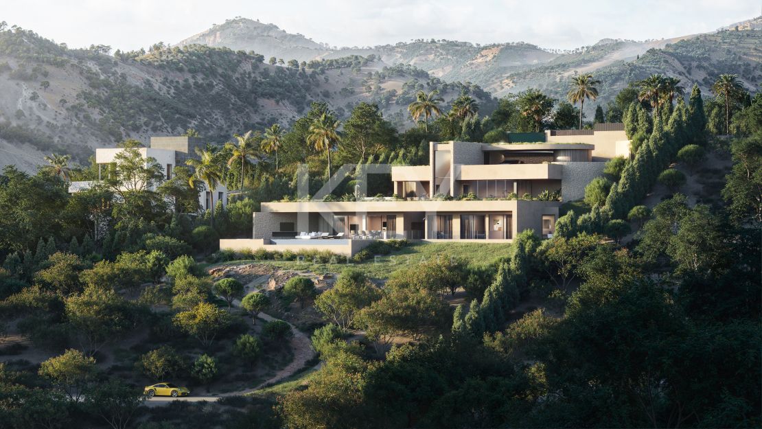 Villa contemporánea con vistas panorámicas al mar y la montaña en Montemayor, Benahavís