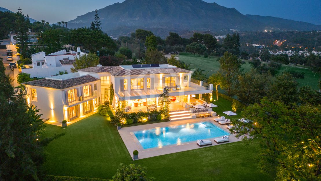 Frontline golf villa for sale in gated community in Aloha,  Nueva Andalucia