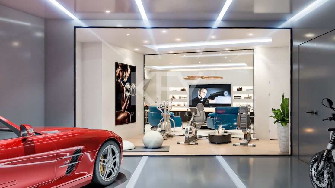 Moderna villa pareada con piscina en la azotea y vistas al mar en Nueva Andalucía