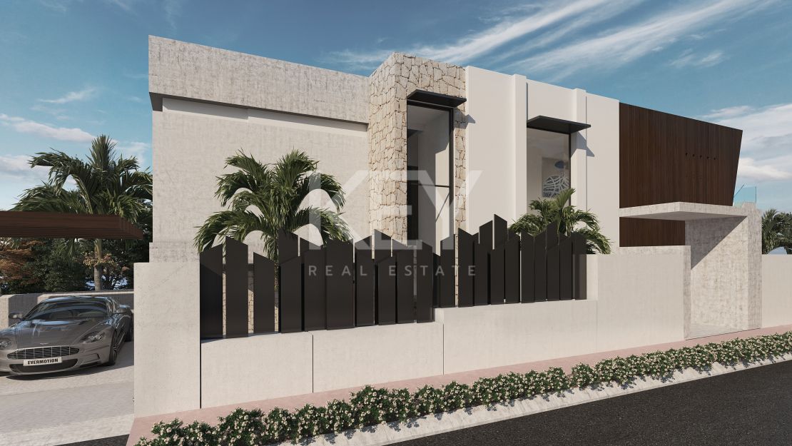 Villa moderna de nueva construcción con piscina infinita, jacuzzi en la azotea y vistas al golf en El Campanario