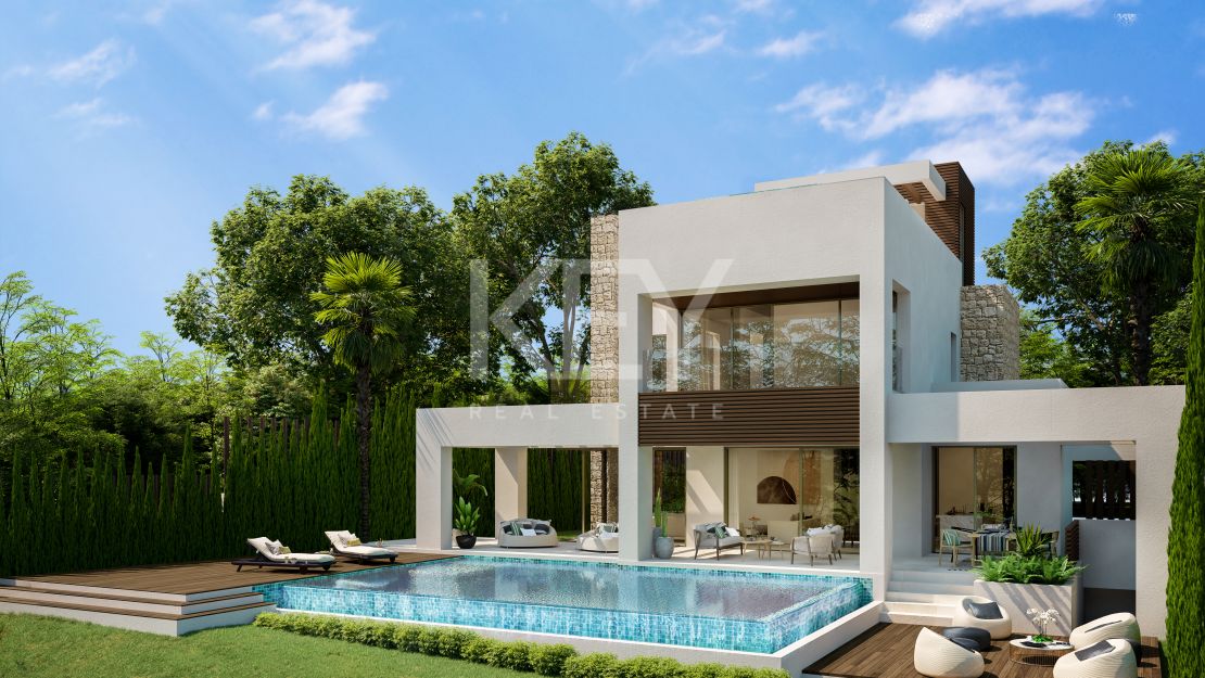 Contemporary villa in gated community and walking distance to the beach in Golden Mile, Marbella 