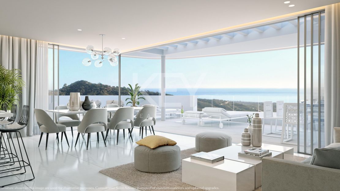 Ready to move in penthouse in Marbella with open sea and mountain views