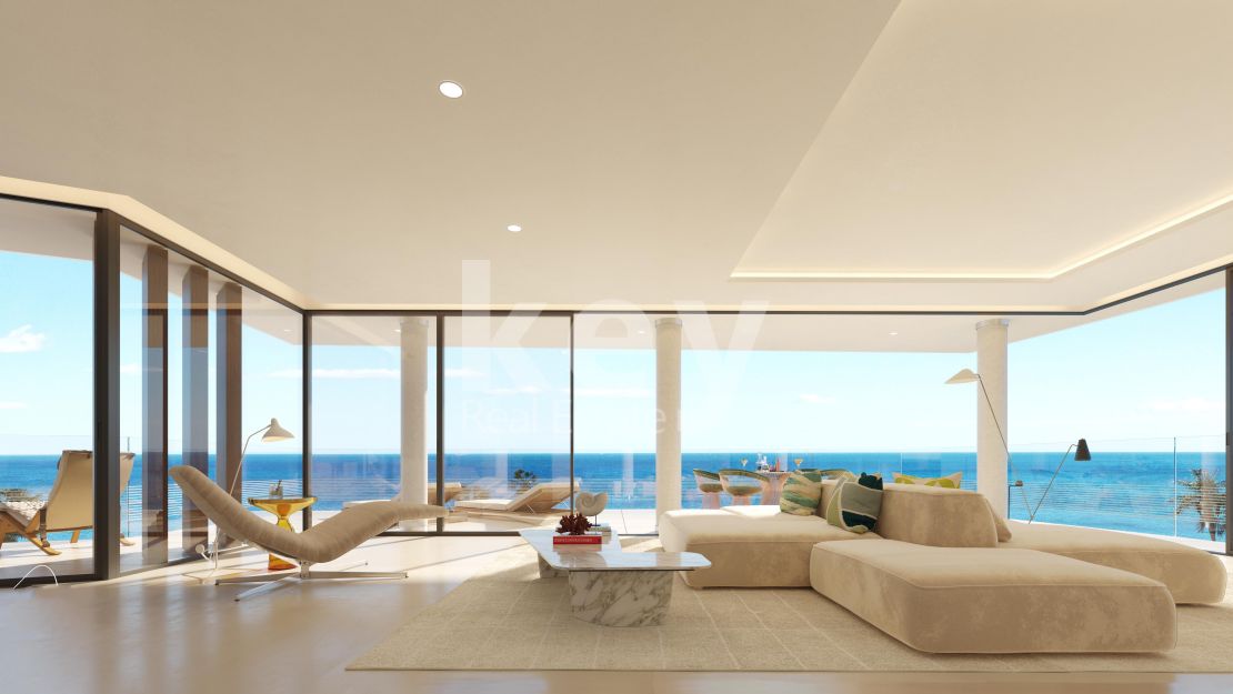 Modern front line beach duplex apartment in Estepona with private pool