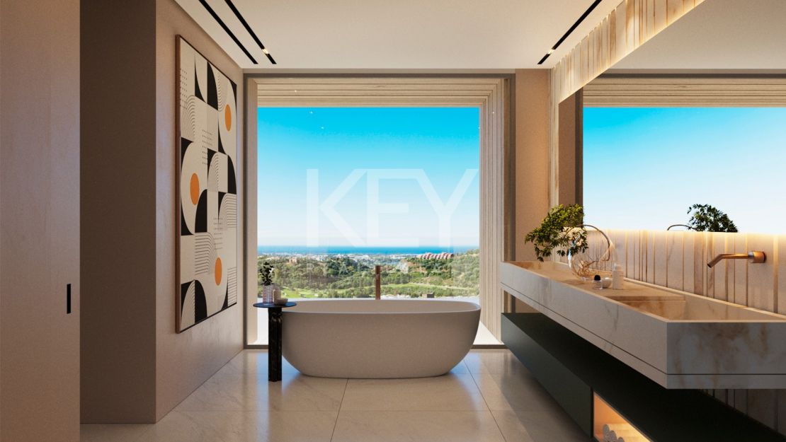 Last panoramic sea view Plot with luxury villa project in gated community of Lomas de La Quinta, Benahavís