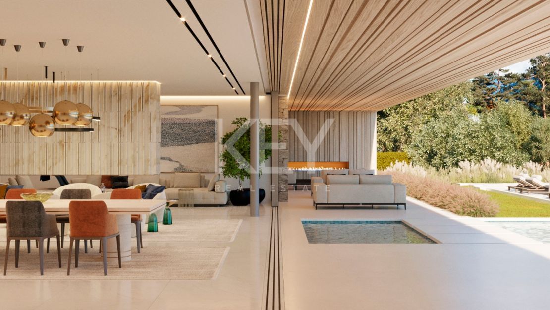 Last panoramic sea view Plot with luxury villa project in gated community of Lomas de La Quinta, Benahavís