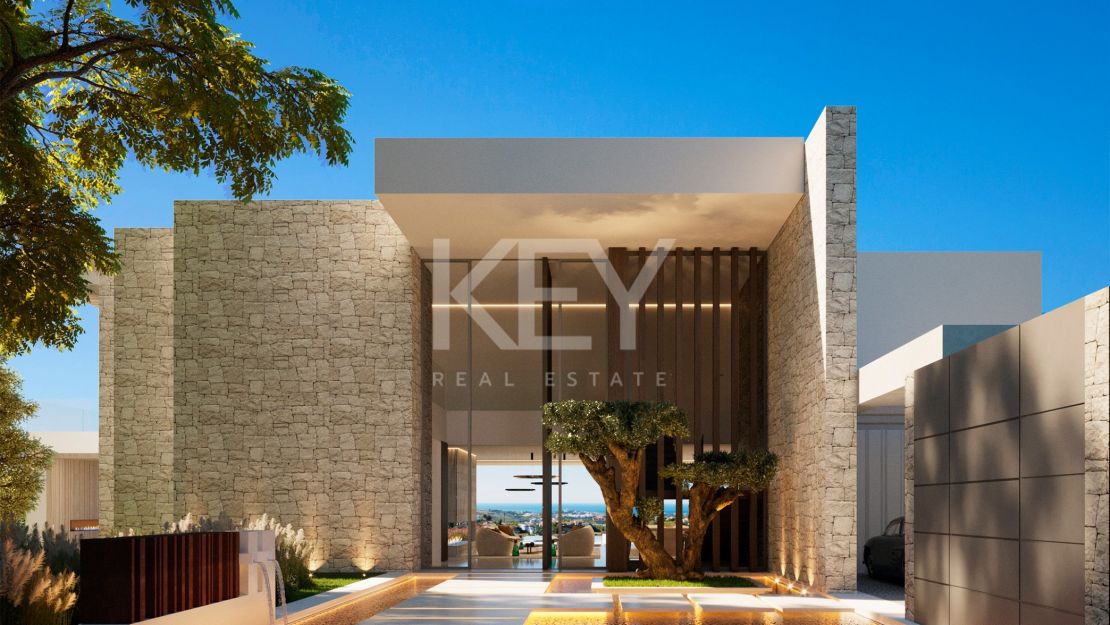 Last panoramic sea view Plot with luxury villa project in gated community of Lomas de La Quinta, Benahavís