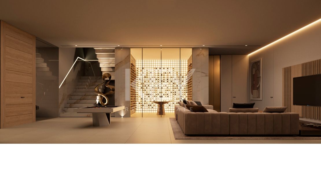 Last panoramic sea view Plot with luxury villa project in gated community of Lomas de La Quinta, Benahavís