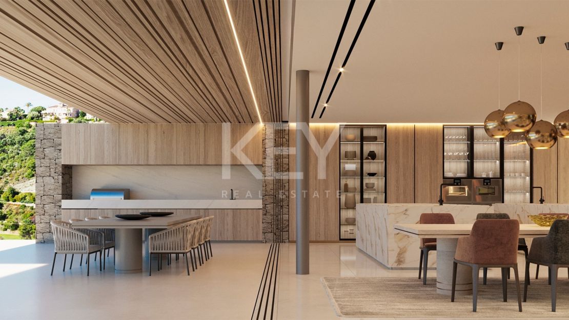 Last panoramic sea view Plot with luxury villa project in gated community of Lomas de La Quinta, Benahavís