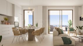 Three bedroom flat with private terraces with sea views in Torrox, Malaga.