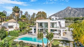 Stunning contemporary style six bedroom, south facing villa in a prestigious gated community on Marbella's Golden Mile