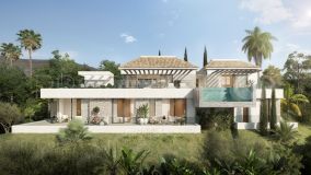 Modern rustic villa with views to golf club in Mijas