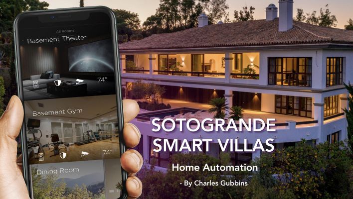 Smart Homes Sotogrande /// Hand Mockup Designed by mockup.store / Freepik