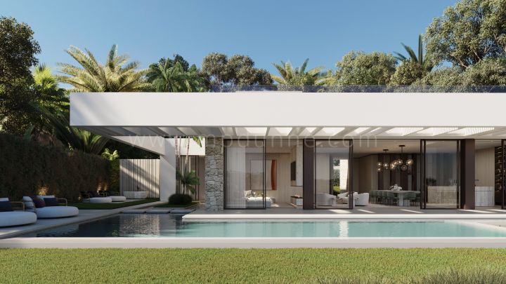 Marbella Ciudad, Villa de estilo contemporáneo en primera línea de golf en Nueva Andalucía
