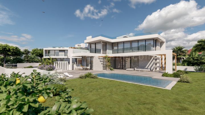 Marbella Est, Nouvelles villas en construction près de la plage à Elviria, Marbella