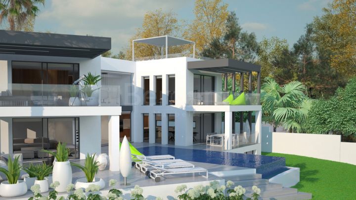 Contemporary beach side villa with sea views for sale in Marbesa, Marbella East