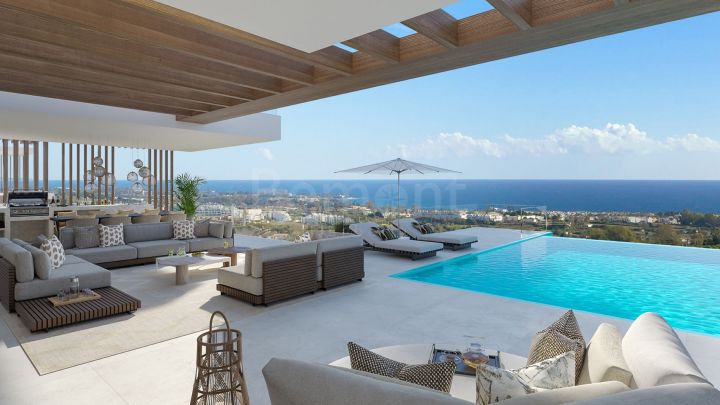 Modern villas with panoramic sea views for sale in Estepona