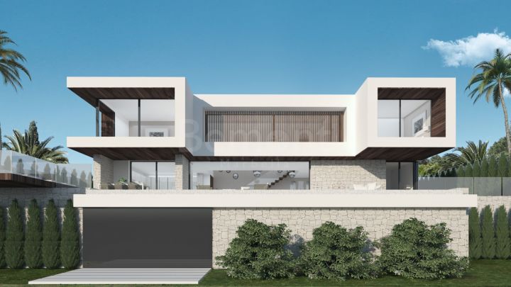 Moderne nieuwbouw villa met zeezicht in Lomas de Mijas, Marbella Oost