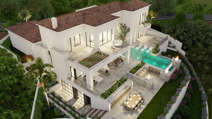 Encantadora villa de estilo mediterráneo en urbanización cerrada - Villa en venta en El Herrojo, Benahavis