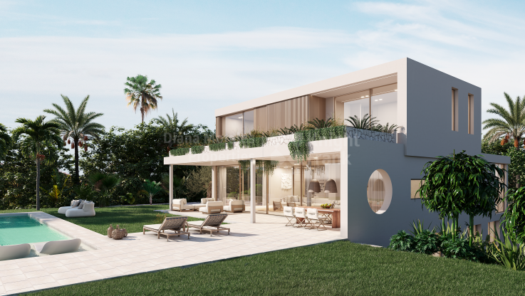 Neue Villa in der Nähe von Golfplätzen in einer Wohnsiedlung - Villa zum Verkauf in La Alqueria, Benahavis