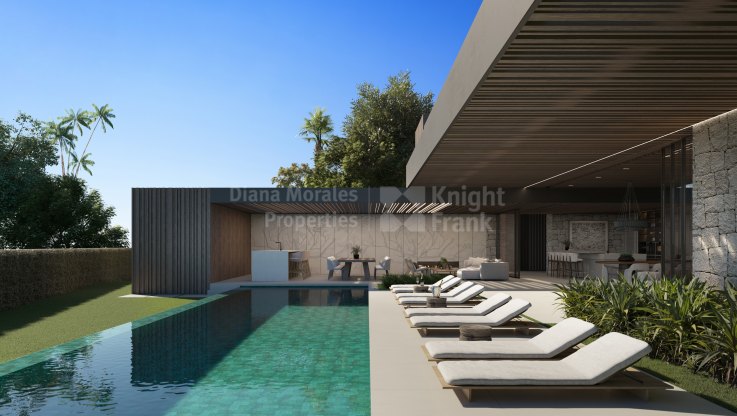 Villa cerca de campos de golf en urbanización vallada - Villa en venta en Parcelas del Golf, Nueva Andalucia