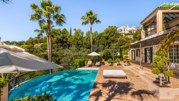 Villa con vistas al mar en Marbella Hill Club - Villa en alquiler en Marbella Hill Club, Marbella Milla de Oro