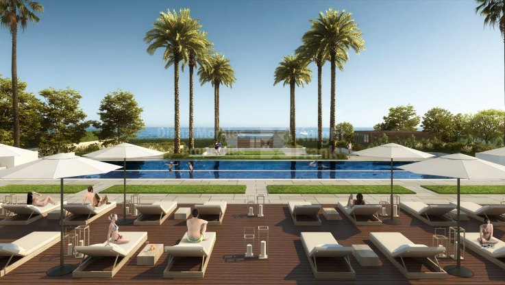 Fabelhafte Erdgeschosswohnung mit privatem Garten an der Strandpromenade - Erdgeschosswohnung zum Verkauf in New Golden Mile, Estepona