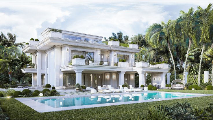 Notable villa de tres niveles en una ubicación privilegiada - Villa en venta en Las Lomas del Marbella Club, Marbella Milla de Oro