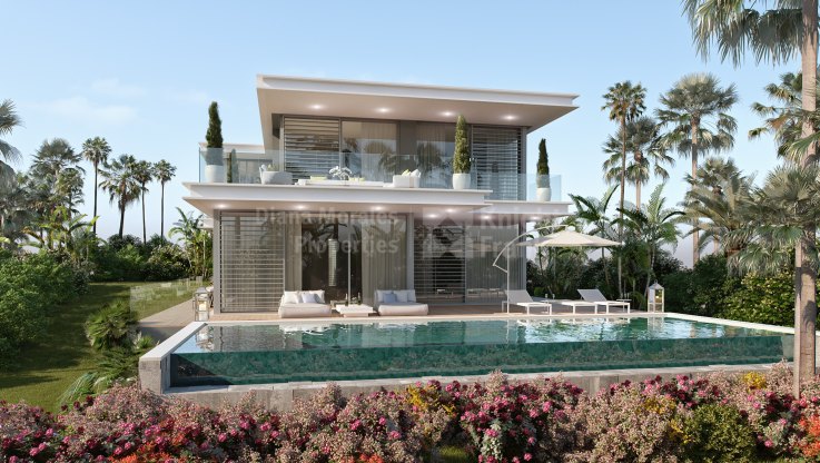 Villa contemporánea con vistas al mar y al golf - Villa en venta en Cabopino, Marbella Este