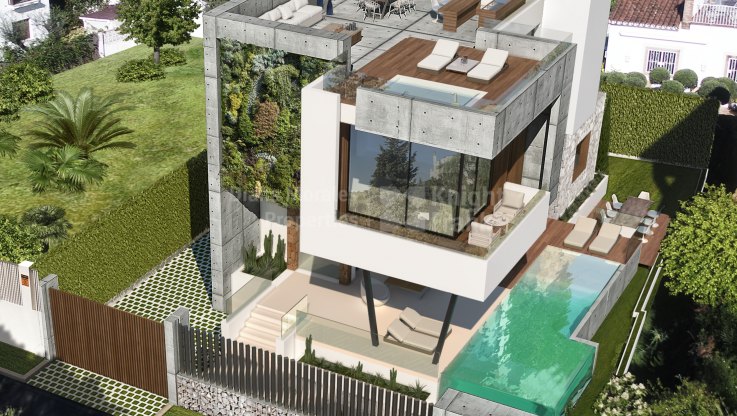 Zeitgenössische Design-Villa einen kurzen Spaziergang vom Strand entfernt - Villa zum Verkauf in Casablanca, Marbella Goldene Meile