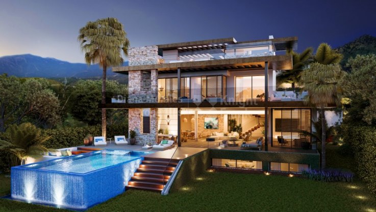 Moderne Villa mit Panoramablick in La Alquería - Villa zum Verkauf in La Alqueria, Benahavis