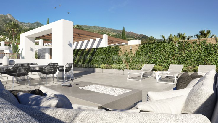 Doppelhaushälfte mit Aussicht an den Hängen der Sierra Blanca - Einfamilienhaushälfte zum Verkauf in Balcones de Sierra Blanca, Marbella Goldene Meile