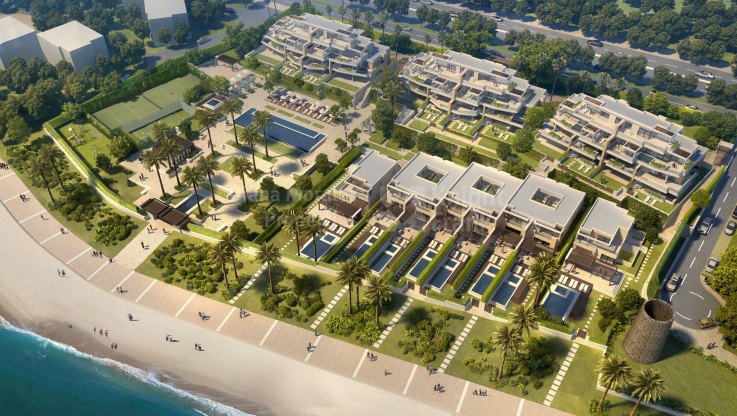 Spectaculaire villa jumelée en construction en première ligne de la mer. - Villa Jumelée à vendre à New Golden Mile, Estepona