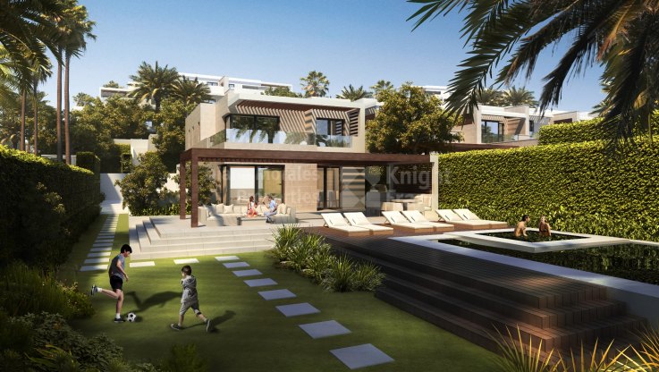 Spectaculaire villa jumelée en construction en première ligne de la mer. - Villa Jumelée à vendre à New Golden Mile, Estepona
