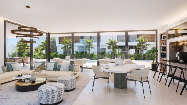 Vivienda pareada con vistas impresionantes en urbanización cerrada - Villa Pareada en venta en Rio Real, Marbella Este