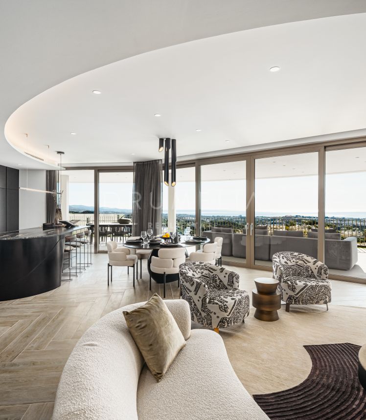 The View Earth - Moderno apartamento en planta baja en nueva promoción ecológica con vistas panorámicas al mar en Benahavís