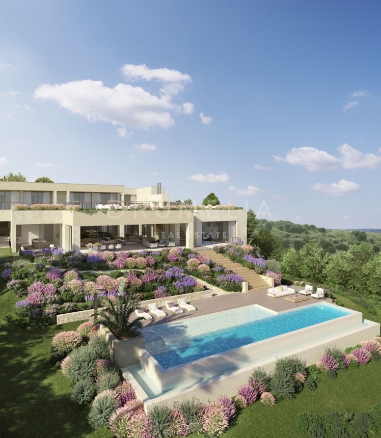 Snygg ny modern villa i Los Flamingos Golf, Benahavis, vid golfbanan i frontlinjen