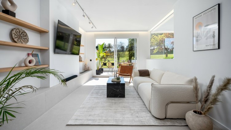 Renovated modern apartment with Nordic inspired touches.