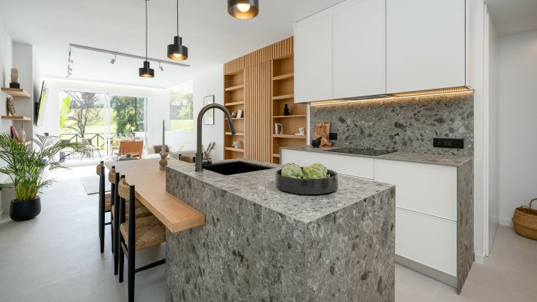 Renovated modern apartment with Nordic inspired touches.