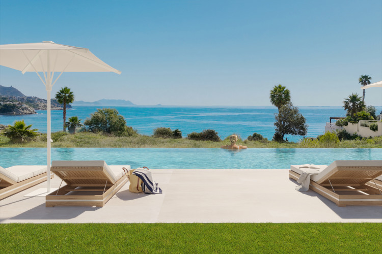 Luxury, newly built townhouses on the Mediterranean seafront