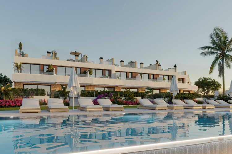 Luxury, newly built townhouses on the Mediterranean seafront