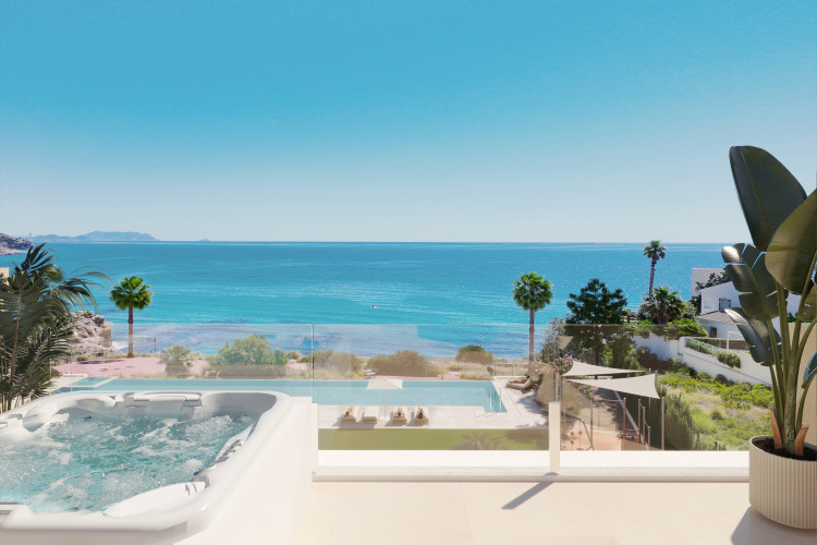 Luxury, newly built townhouses on the Mediterranean seafront