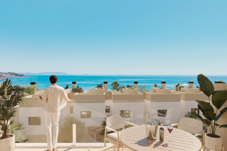 Luxury, newly built townhouses on the Mediterranean seafront