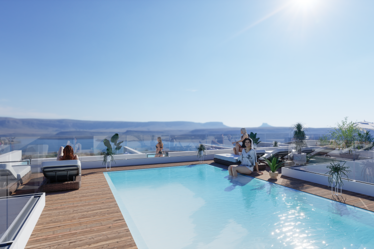 Lovely sunny penthouse in the charming center of Torrevieja with sea views