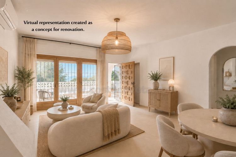 Chalet independiente con vistas al mar y un gran potencial para reformar en Coveta Fumá.