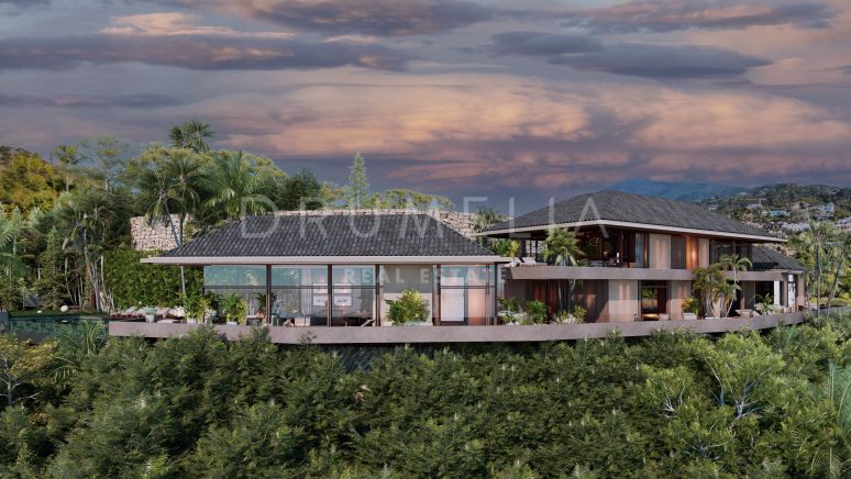 Helt ny extraordinär modern designervilla med balinesiskt tema i Puerto del Almendro, Benahavis.