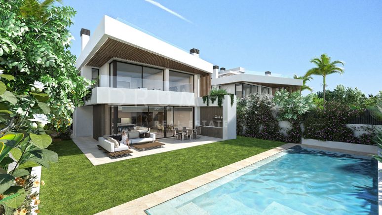 Villa de style contemporain haut de gamme nouvellement construite à Puerto Banus, Marbella.
